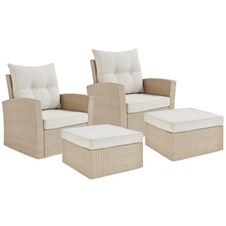 ALATERRE FURNITURE Canaan All-Weather Wicker Outdoor Seating Set, Color: Cream AWWC0259CC
